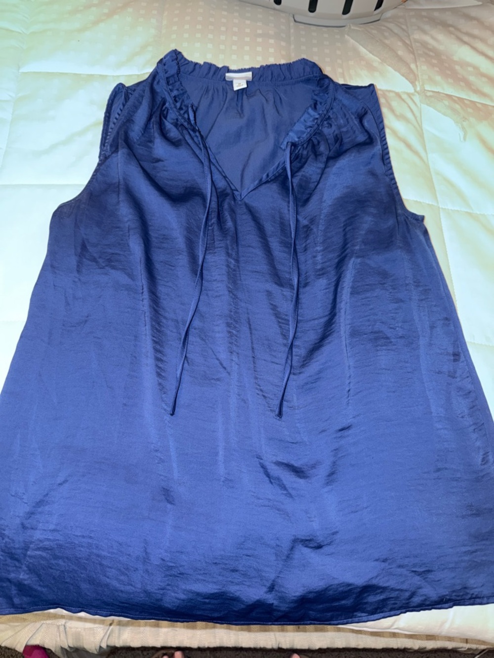 Merona Navy Blue Sleeveless Tie-Neck Blouse